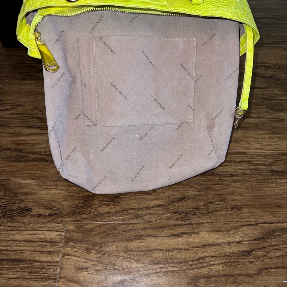 Brahmin Small Caroline Handbag/Crossbody in Neon Yellow - Picture 10 of 13